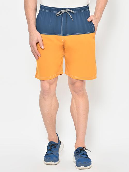 orange color block shorts - 17598424 - Very Small Image - 1