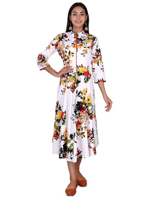 floral a-line ethnic dress - 17598589 - Very Small Image - 1