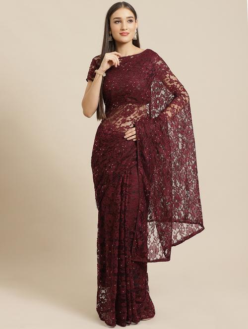 embellished net saree with blouse - 17599397 - Very Small Image - 1