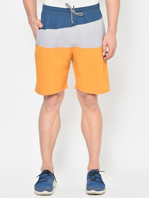 orange color block shorts - 17599589 - Very Small Image - 1