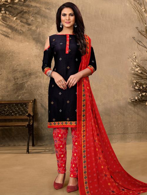 printed unstitched suit - 17599896 - Very Small Image - 1