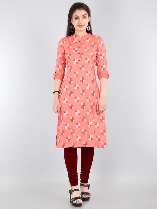 printed straight kurta - 17600028 - Very Small Image - 1