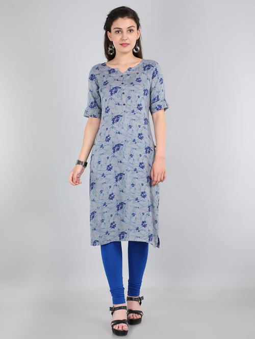 floral straight kurta - 17600049 - Very Small Image - 1