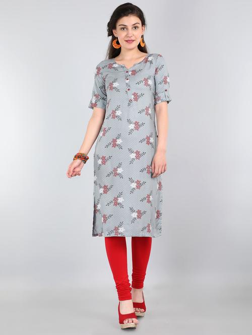 floral straight kurta - 17600057 - Very Small Image - 1