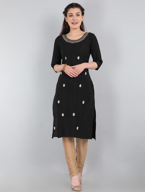 embroidered straight kurta - 17600063 - Very Small Image - 1