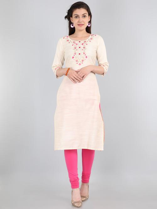 embroidered straight kurta - 17600066 - Very Small Image - 1