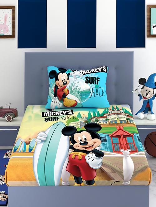 disney athom trendz mickey mouse cotton bedsheet single 147 x 223 cm - 17600259 - Very Small Image - 1