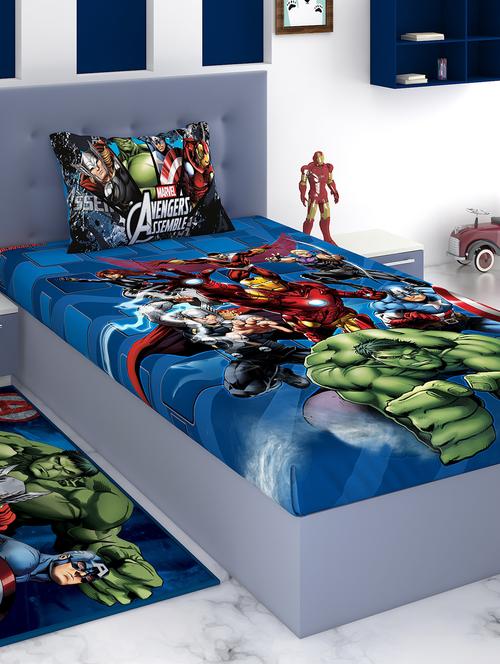 marvel athom trendz avengers cotton bedsheet single 147 x 223 cm - 17600286 - Very Small Image - 1