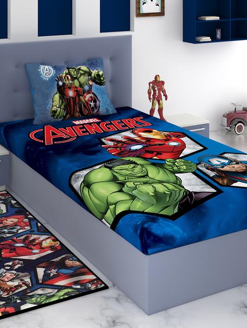 marvel athom trendz avengers cotton bedsheet single 147 x 223 cm - 17600288 - Very Small Image - 1