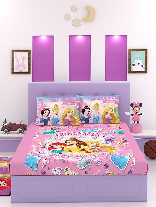disney athom trendz princess cotton bedsheet double 270 x 270 cm - 17600296 - Very Small Image - 1