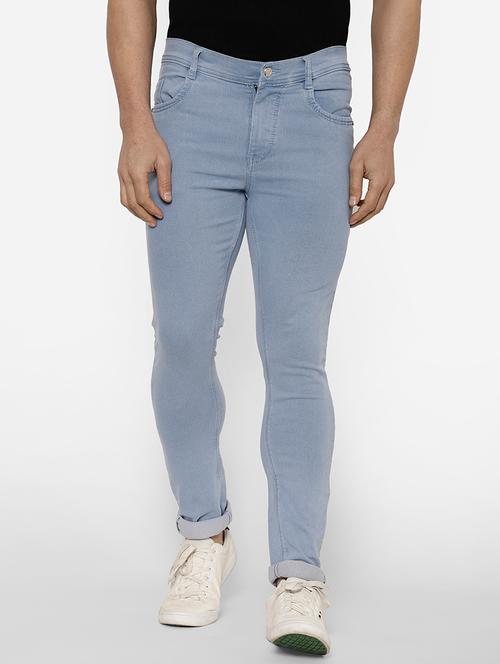light blue plain denim jeans - 17600329 - Very Small Image - 1