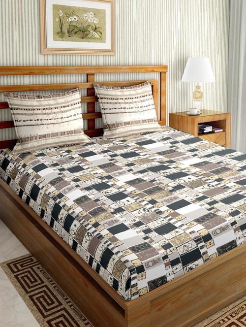 mysterious double bedsheet set king size 180 tc cotton multi colour - 17600367 - Very Small Image - 1