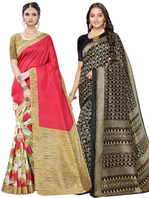 set of 2pcs combos saree with blouse - 17600509 - Very Small Image - 1