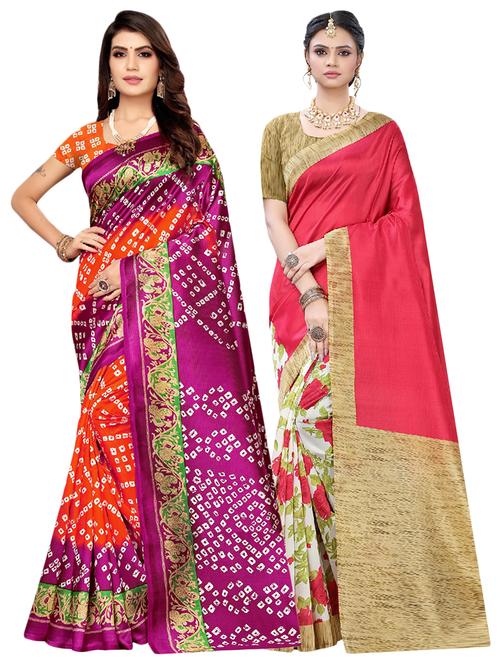 set of 2pcs combos saree - 17600556 - Very Small Image - 1
