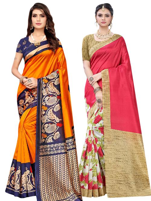 set of 2pcs combos saree - 17600559 - Very Small Image - 1