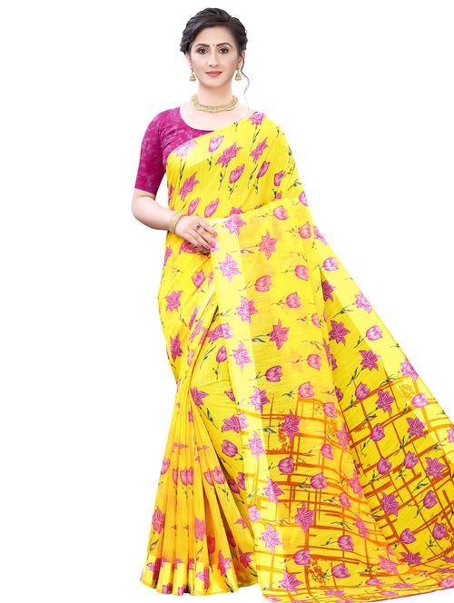 floral printed saree - 17600951 - Very Small Image - 1