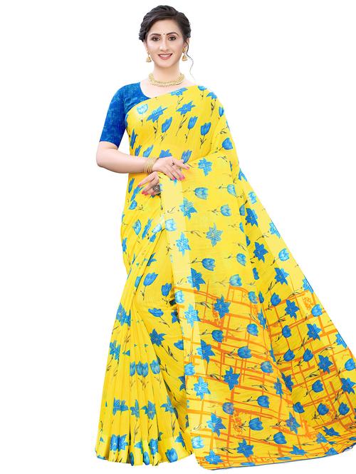 floral printed saree - 17600952 - Very Small Image - 1