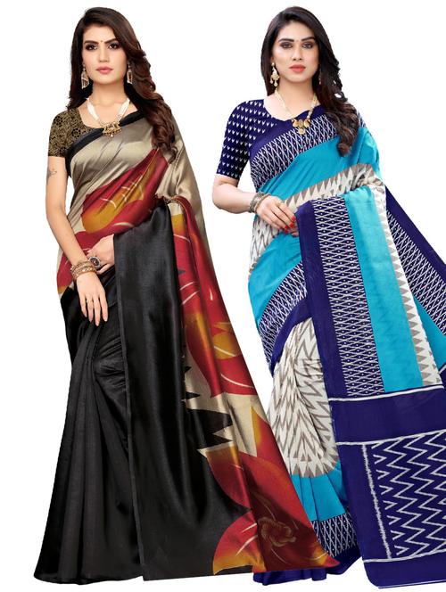 multi colored combos saree - 17600996 - Very Small Image - 1