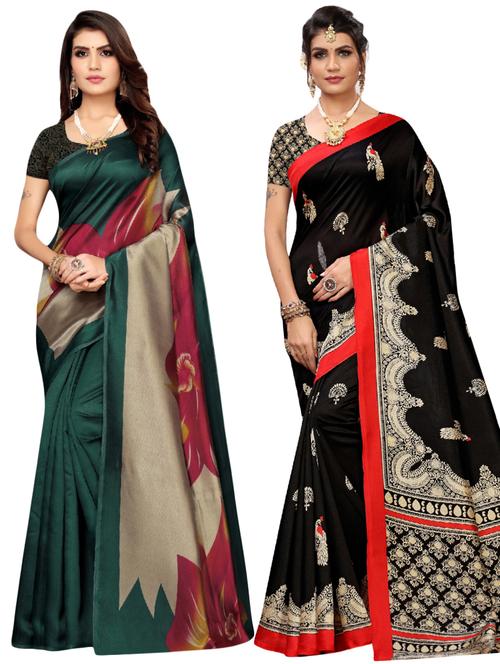 set of 2pcs combos saree with blouse - 17601102 - Very Small Image - 1