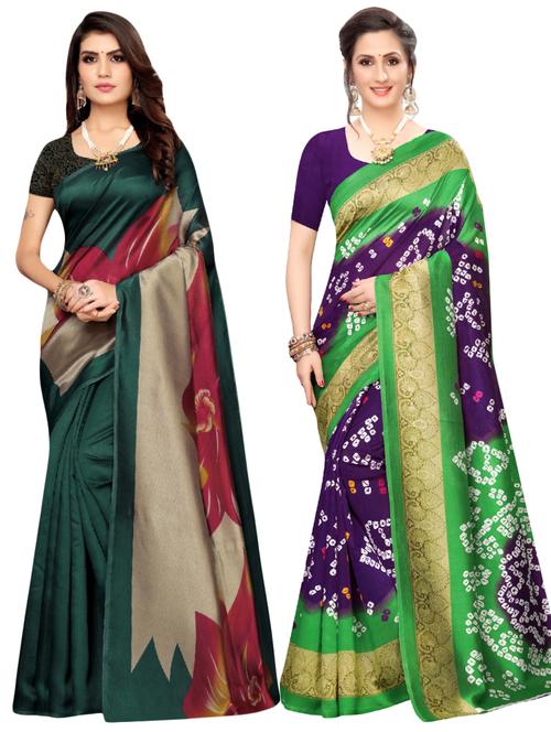 set of 2pcs combos saree with blouse - 17601112 - Very Small Image - 1