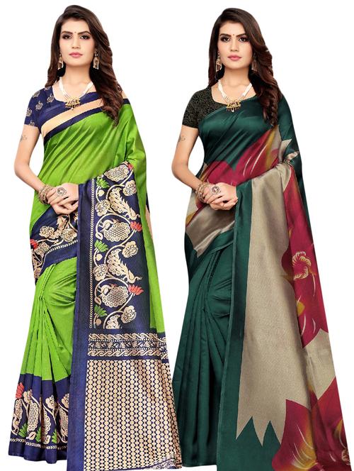 set of 2pcs combos saree with blouse - 17601122 - Very Small Image - 1