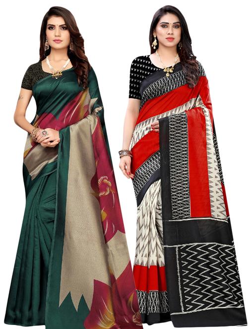 set of 2pcs combos saree with blouse - 17601130 - Very Small Image - 1