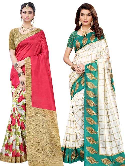 set of 2pcs combos saree - 17601131 - Very Small Image - 1