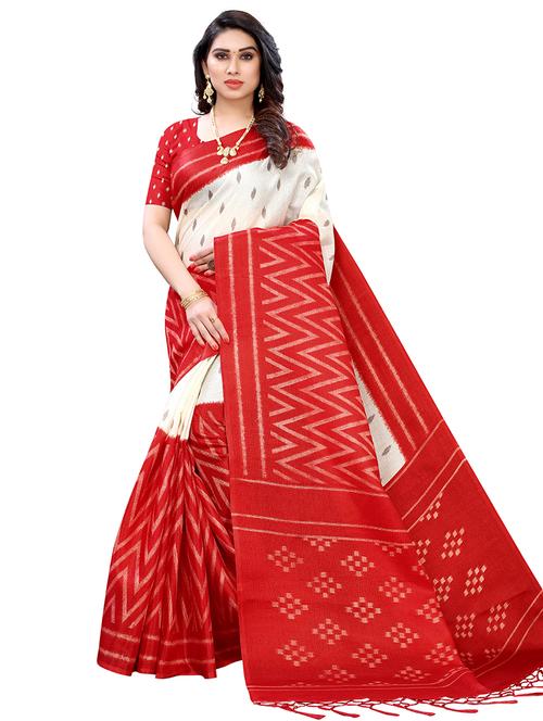 ikat printed saree with blouse - 17601217 - Very Small Image - 1