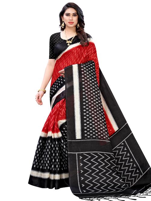 chevron printed saree with blouse - 17601221 - Very Small Image - 1