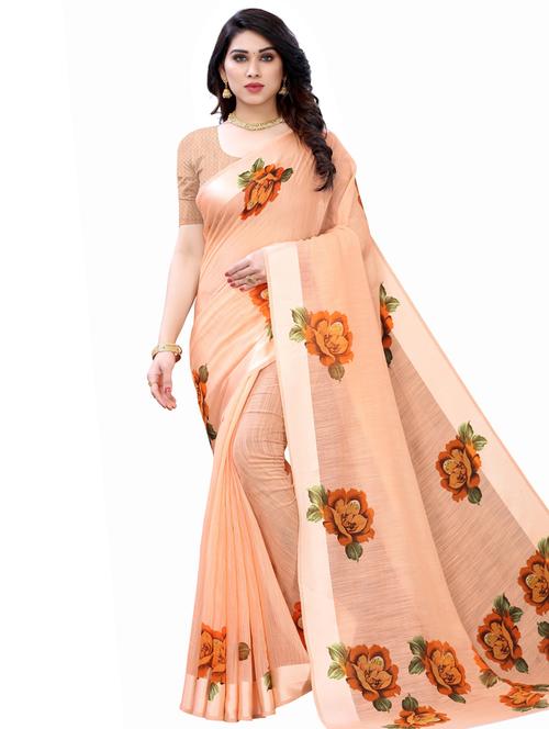 floral printed saree - 17601275 - Very Small Image - 1