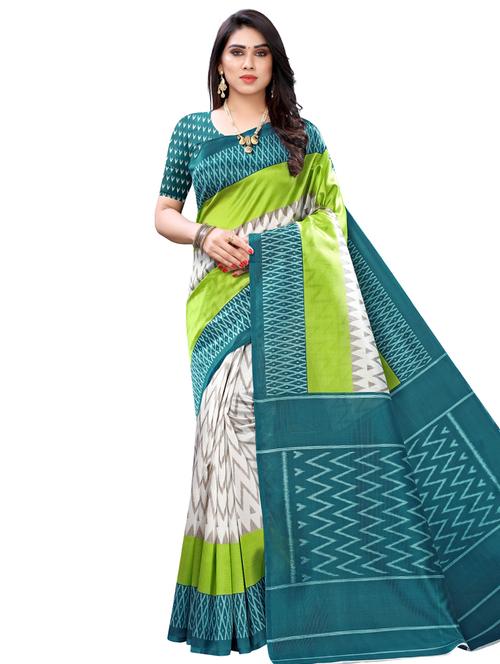 chevron printed saree with blouse - 17601286 - Very Small Image - 1