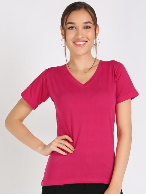 maroon cotton regular tshirt - 17601531 - Very Small Image - 1