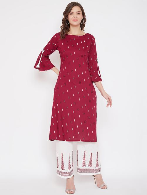 printed kurta palazzo set - 17602988 - Very Small Image - 1