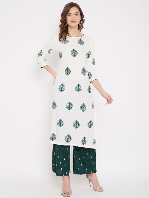 printed kurta palazzo set - 17602990 - Very Small Image - 1