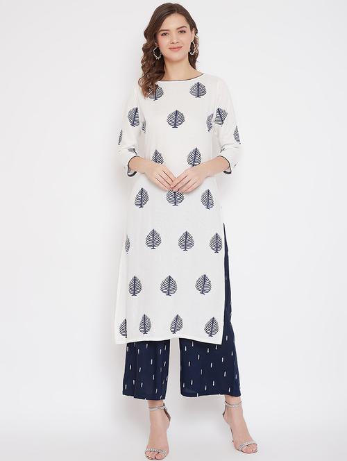 printed kurta palazzo set - 17602994 - Very Small Image - 1
