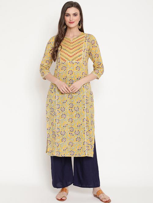floral straight kurta - 17603015 - Very Small Image - 1