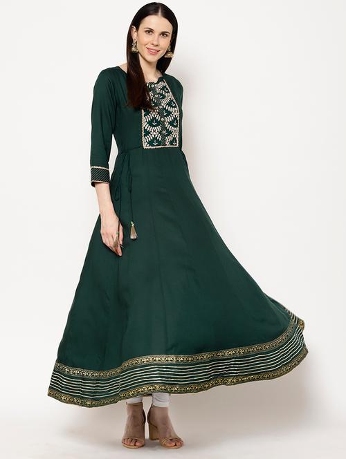 embroidered anarkali kurta - 17603033 - Very Small Image - 1