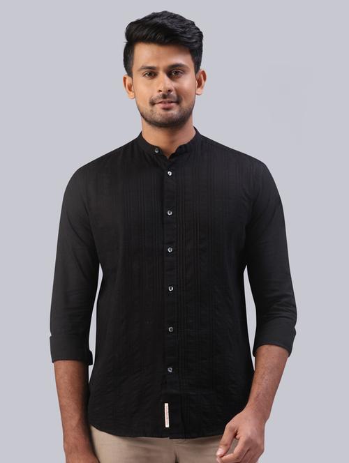 black self design casual shirt - 17603587 - Very Small Image - 1
