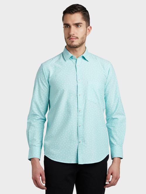 green printed casual shirt - 17603972 - Very Small Image - 1
