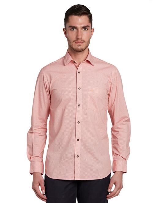 orange printed casual shirt - 17604026 - Very Small Image - 1