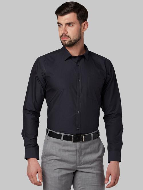 grey solid formal shirt - 17604109 - Very Small Image - 1
