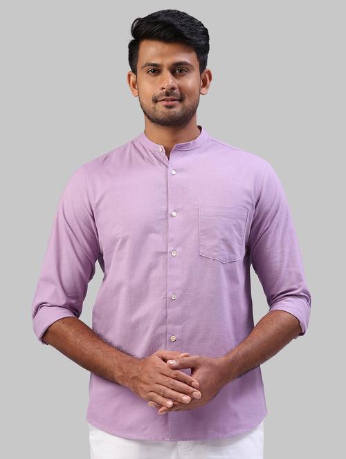 purple solid casual shirt - 17604220 - Very Small Image - 1