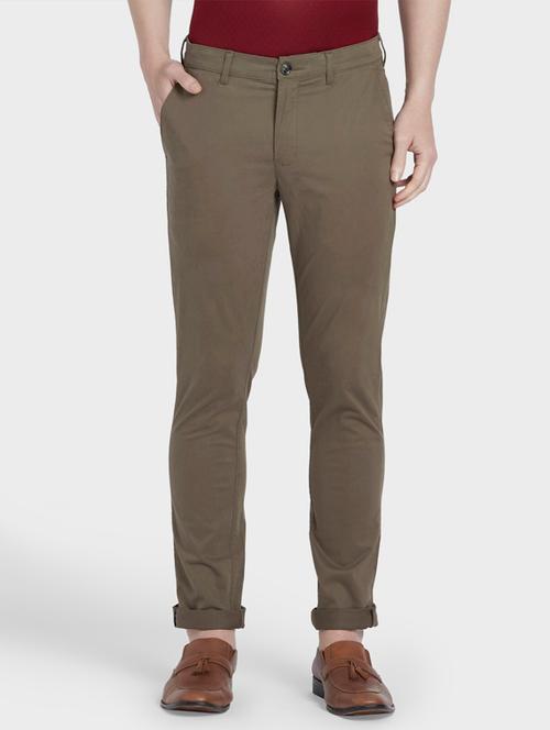 olive green solid chinos - 17604569 - Very Small Image - 1