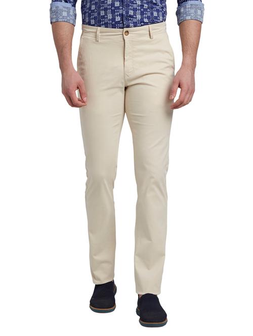 cream solid chinos - 17604644 - Very Small Image - 1
