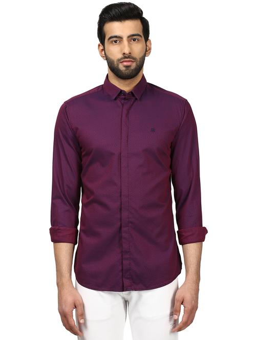 navy blue printed casual shirt - 17605381 - Very Small Image - 1