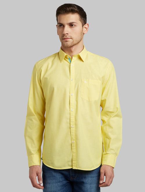 yellow solid casual shirt - 17605448 - Very Small Image - 1