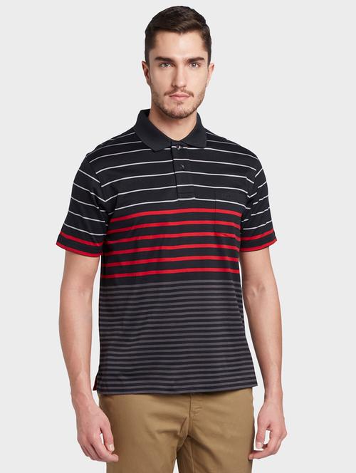 black striped polo t-shirt - 17605780 - Very Small Image - 1