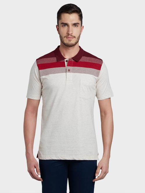 off white color block polo t-shirt - 17605784 - Very Small Image - 1