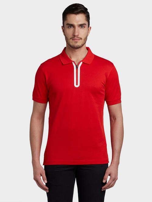 red solid polo t-shirt - 17605822 - Very Small Image - 1