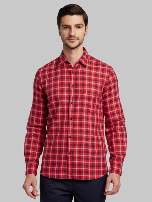 red checkered casual shirt - 17605852 - Very Small Image - 1